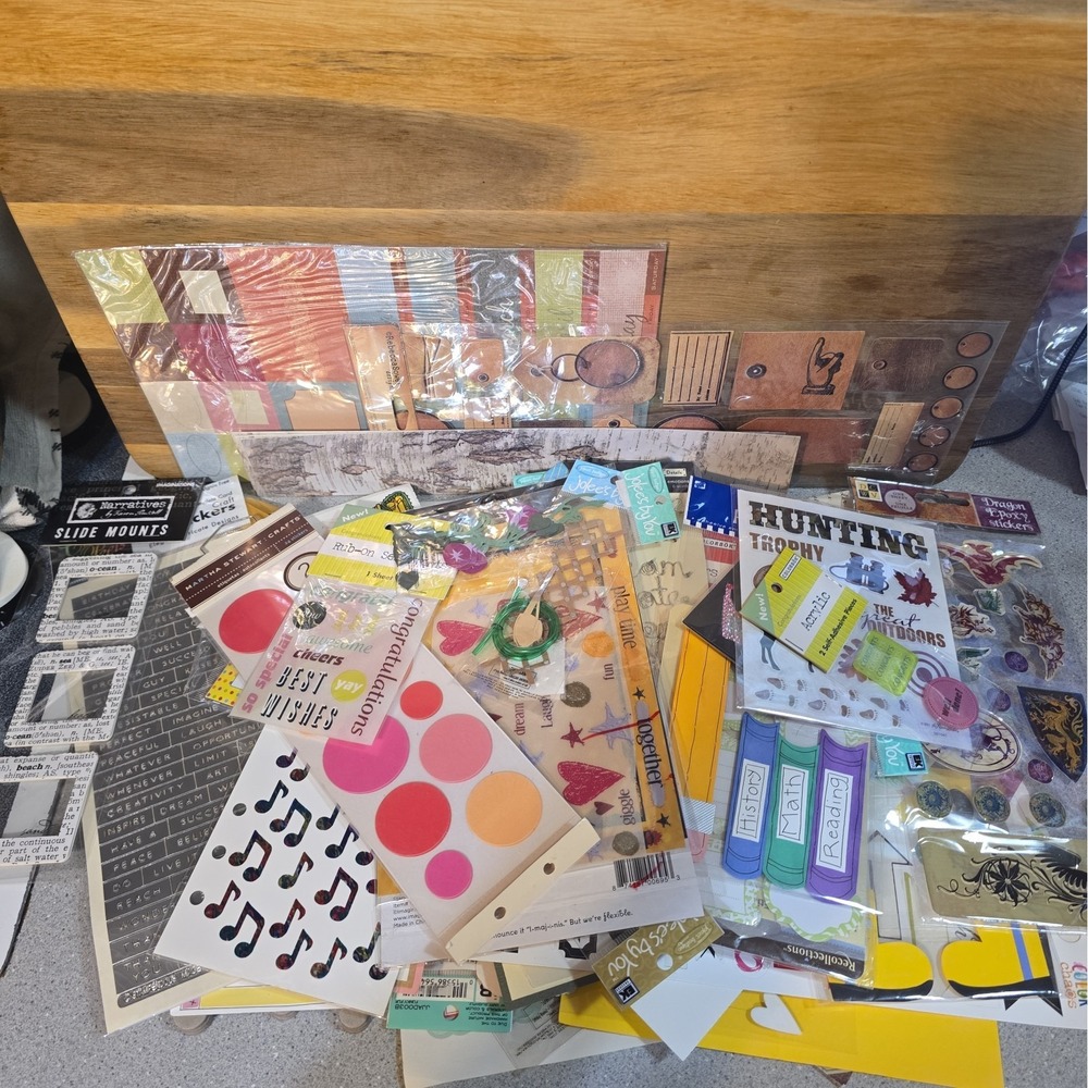 Vintage-Modern Scrapbook Sticker Lot New & Loose Metal Jolee's Paper Bliss 3D
